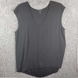 J. Crew Black Sleeveless V-Neck Blouse Top Casual -‎ Womens Size 12